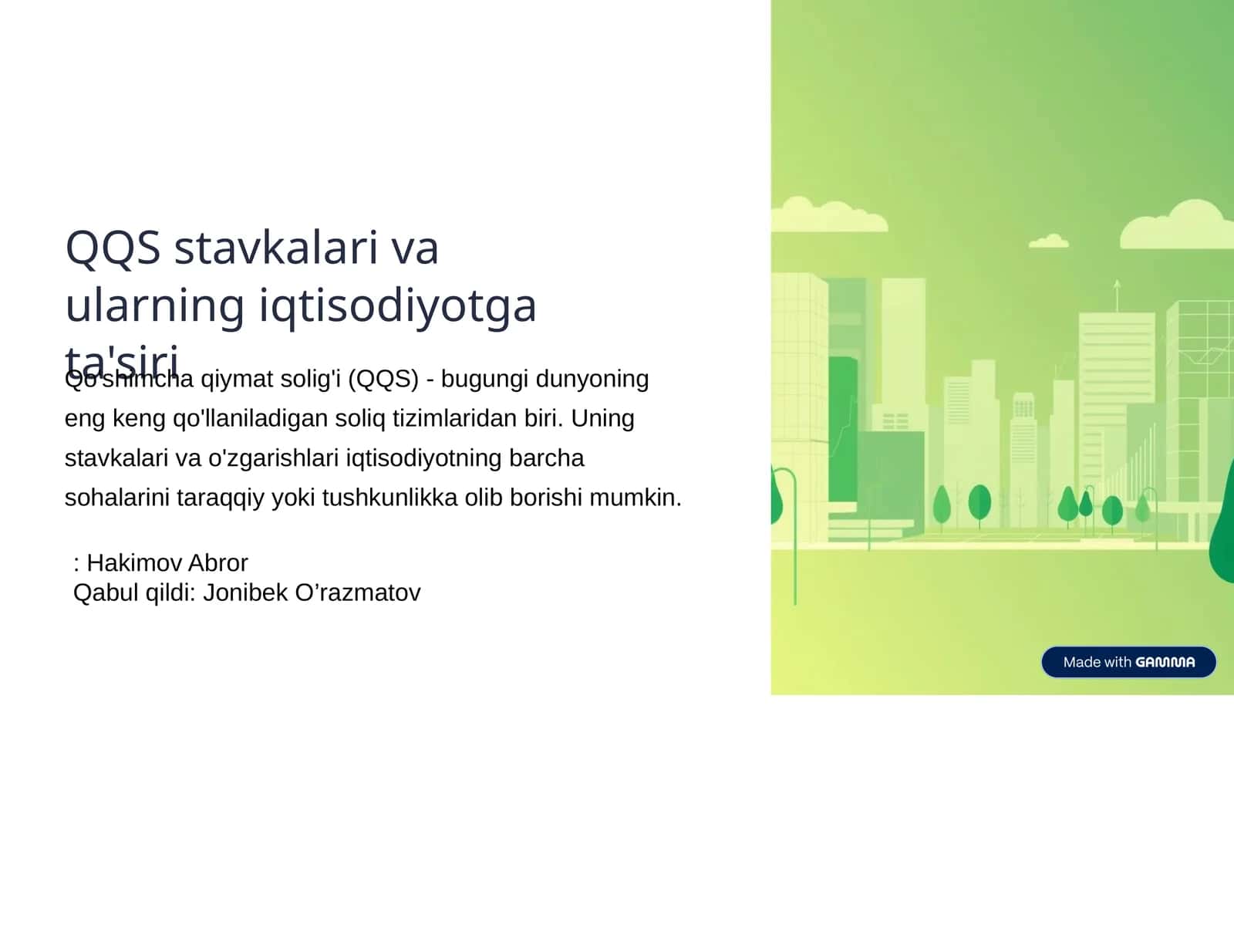QQS stavkalari va ularning iqtisodiyotga ta'siri
