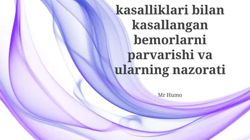 Nafa's o'pka kasalliklari bemorlarini boshqarish va parvarish qilish