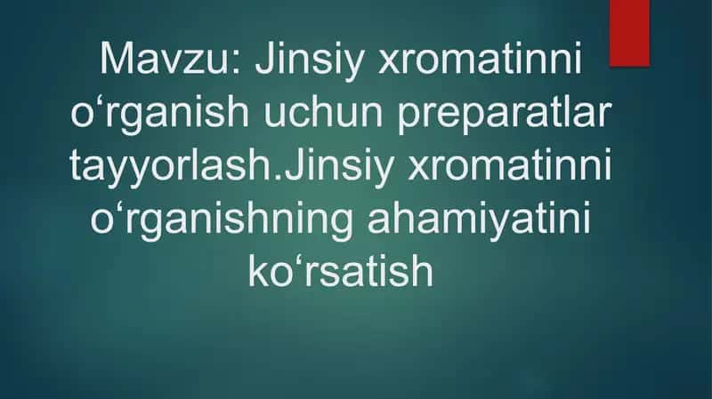 Jinsiy xromatin tushunchasi