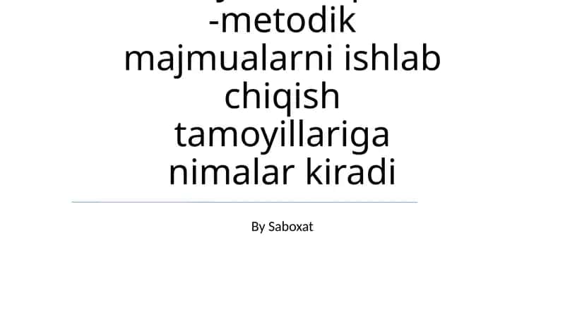 Texnologik ta'lim bo'yicha o'quv -metodik majmualar