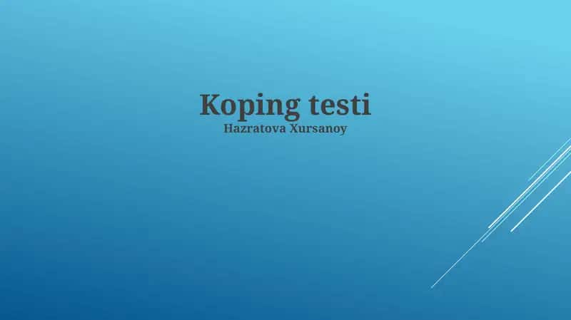 Koping testi
