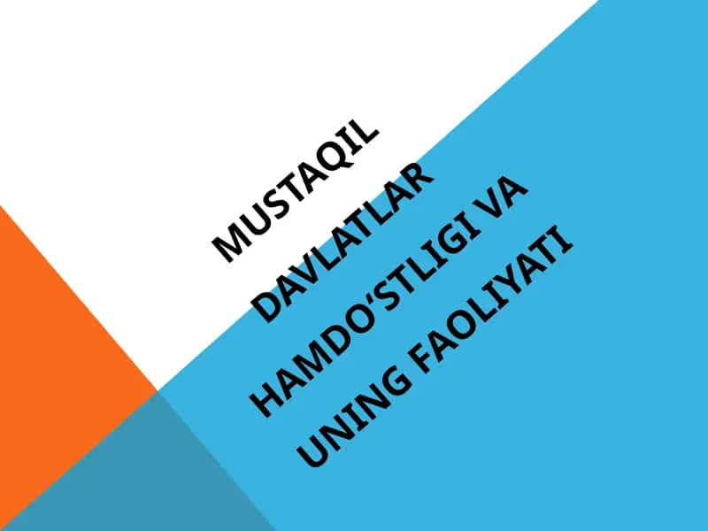 Mustaqil Davlatlar Hamdo‘stligi va uning faoliyati