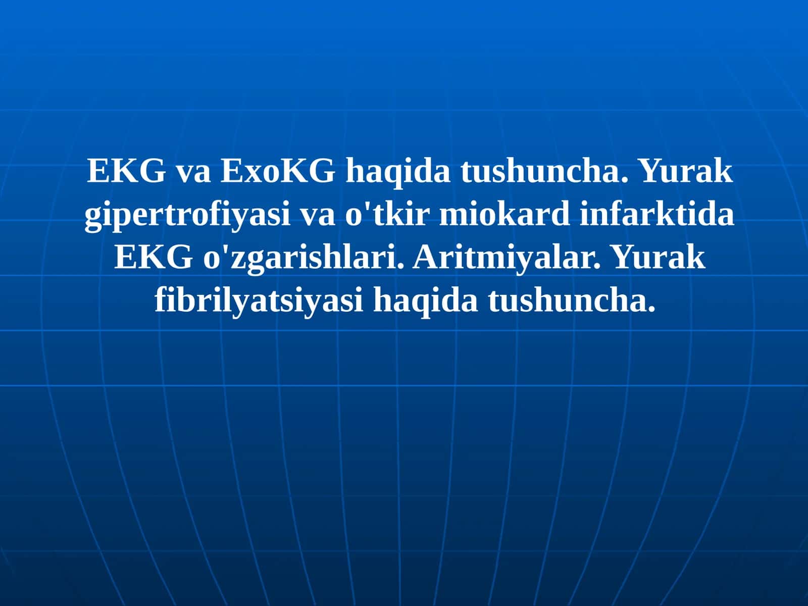 EKG va ExoKG haqida tushuncha