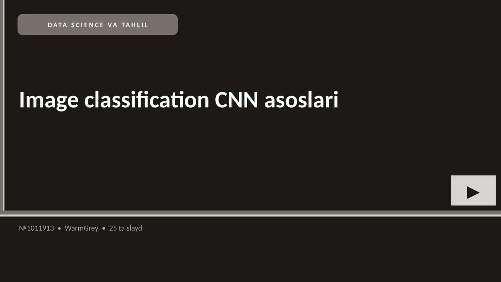 Image classification CNN asoslari