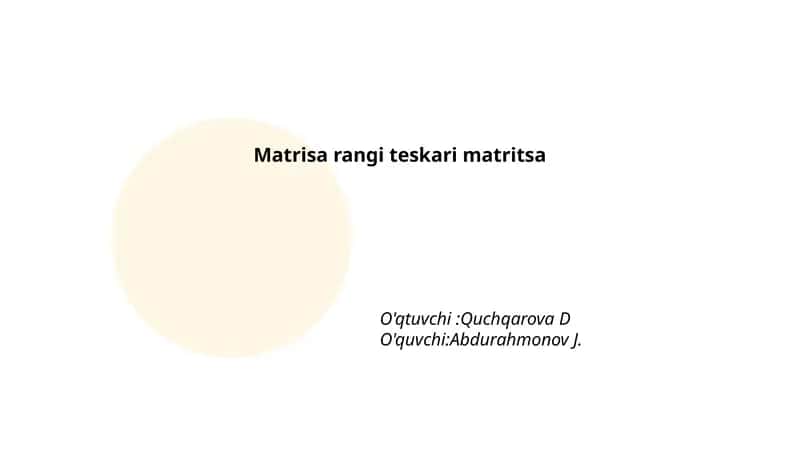 Matrisa rangi teskari matritsa