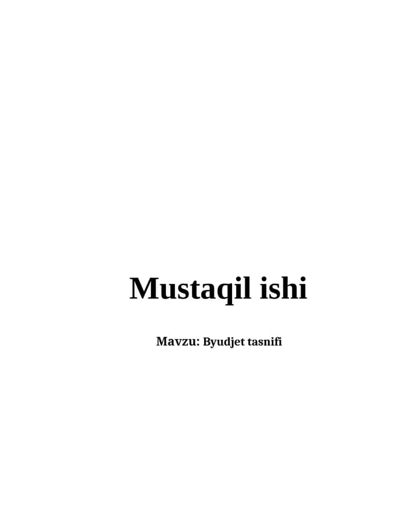 Byudjet tasnifi.