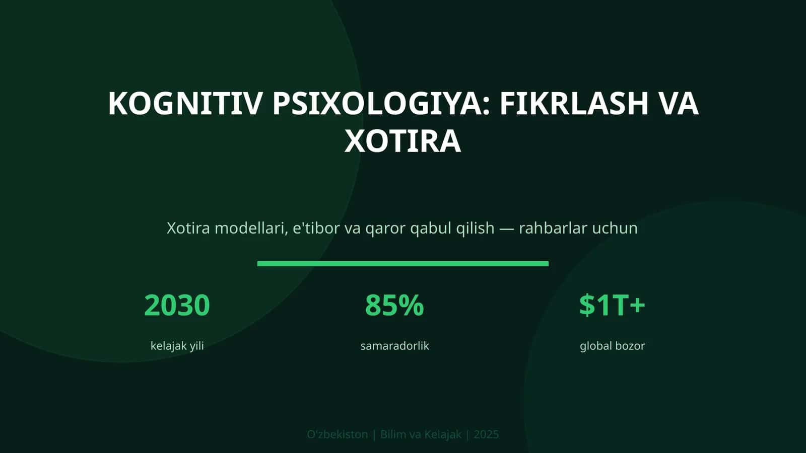 KOGNITIV PSIXOLOGIYA: FIKRLASH VA XOTIRA