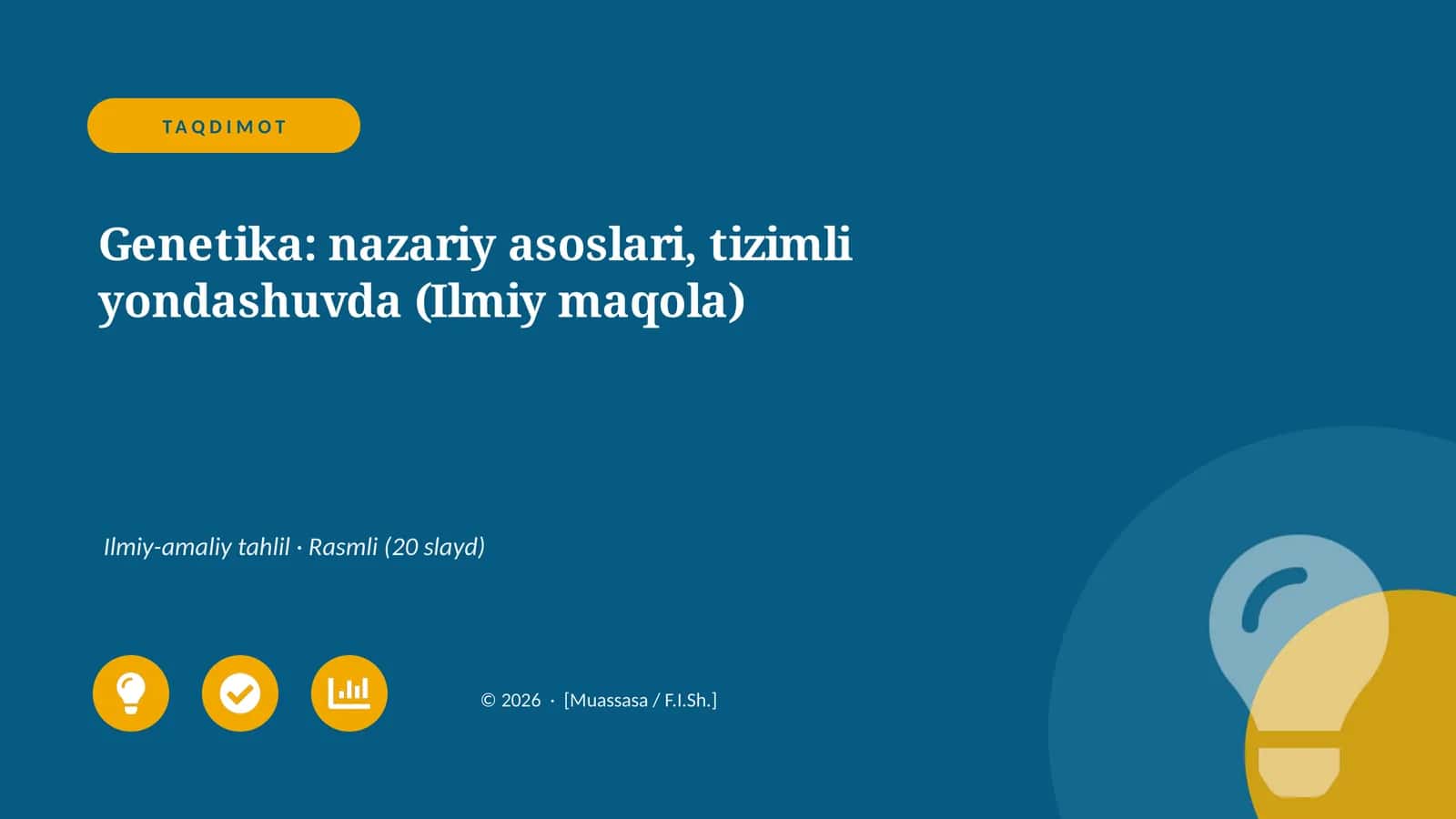 Genetika: nazariy asoslari, tizimli yondashuvda (Ilmiy maqola)