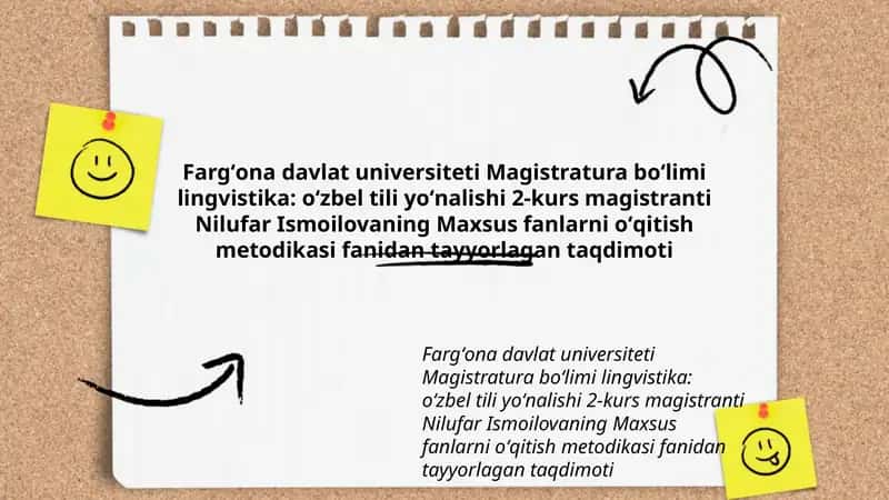 Maxsus fanlarni oʻqitish metodikasi