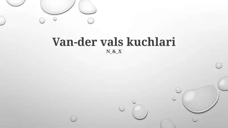 Van-der vals kuchlari
