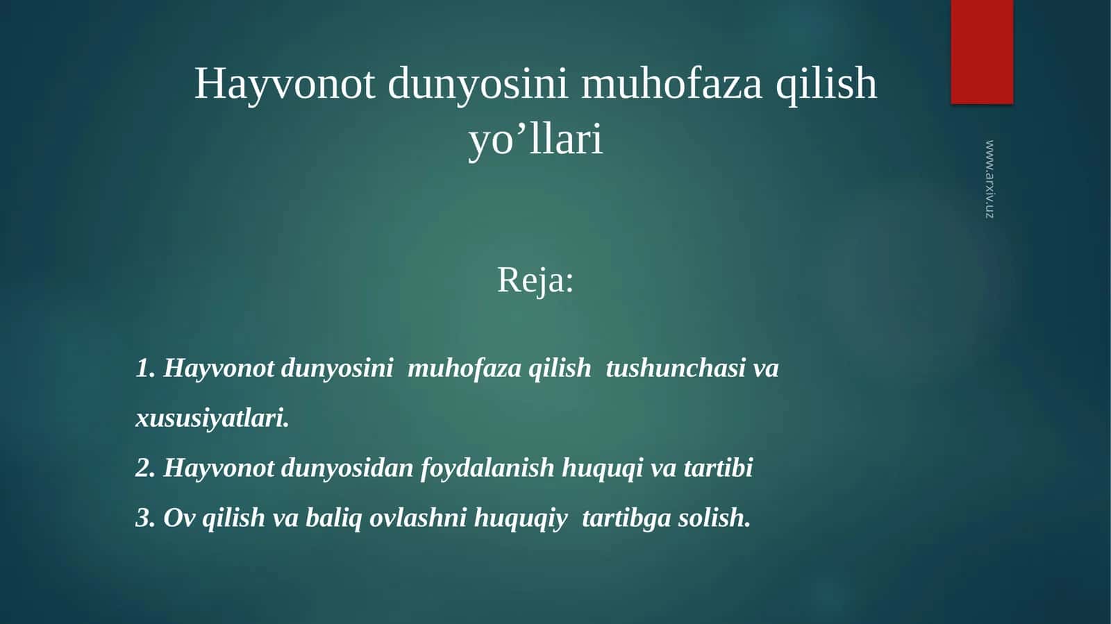 Hayvonot dunyosini muhofaza qilish yo'llari