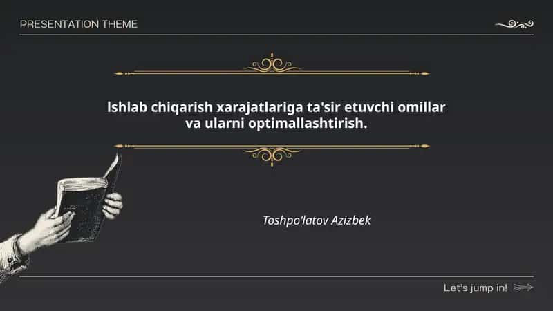 Xomashyo va materiallar xarajatlarini boshqarish va optimallashtirish
