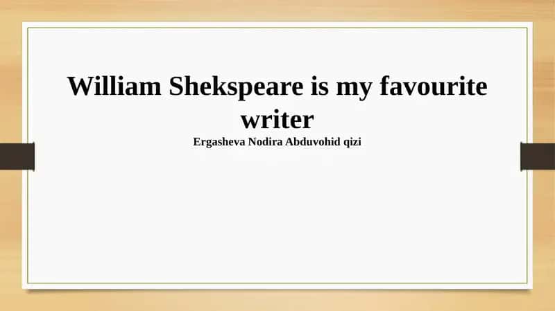 Shakespeare's Impact on My Life