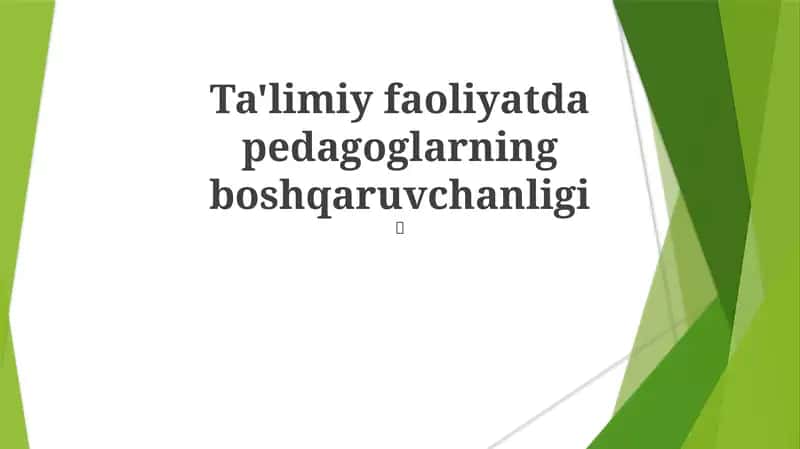 O'qituvchilarni boshqarish