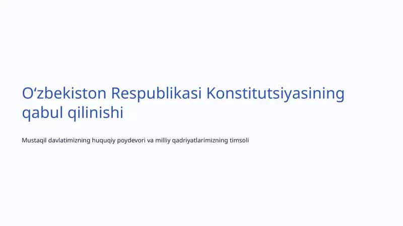 Oʻzbekiston Respublikasi Konstitutsiyasi