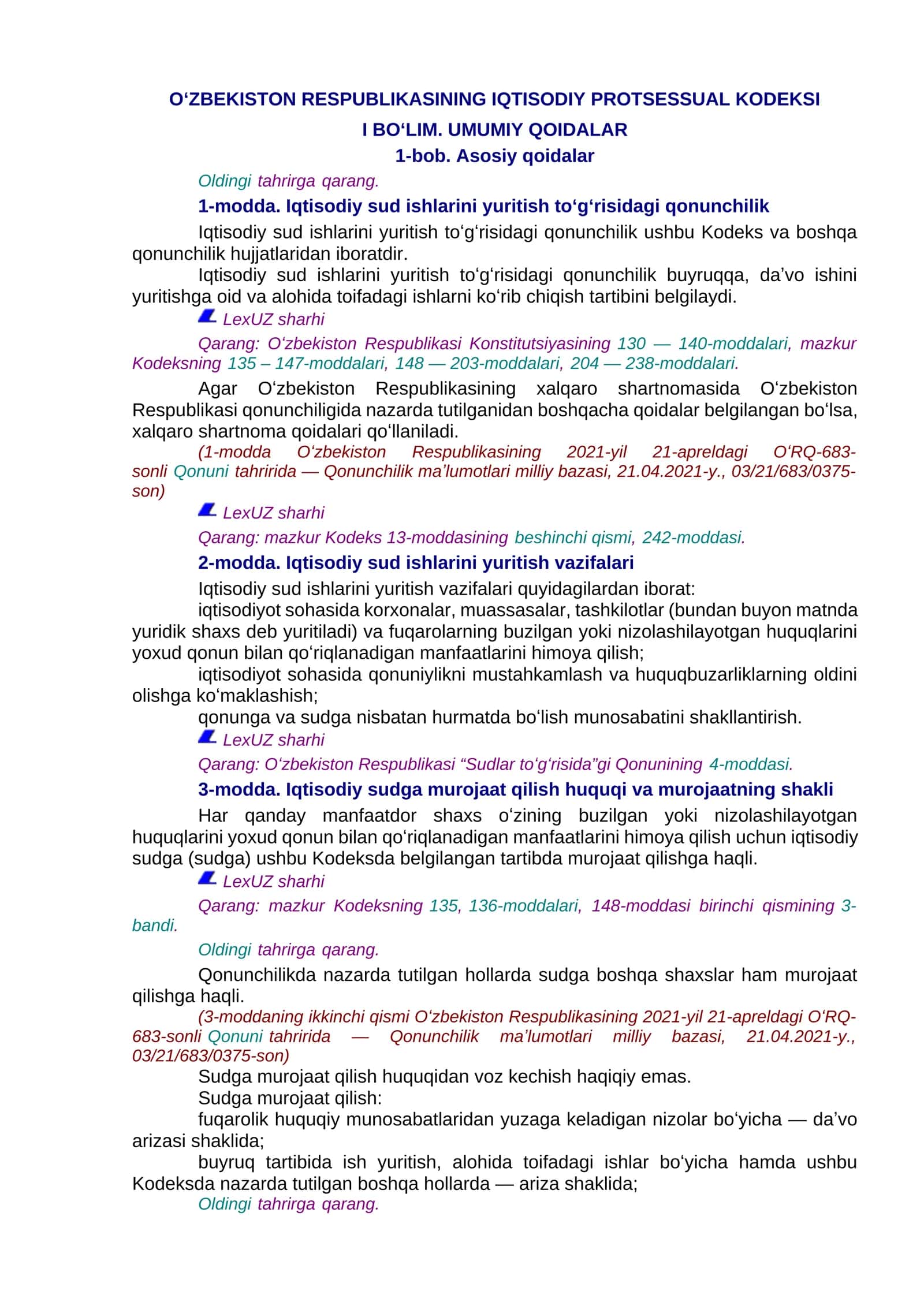 Oʻzbekiston Respublikasining Iqtisodiy protsessual kodeksi