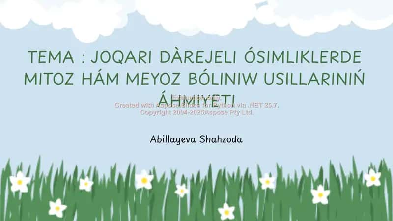 Joqarı dàrejelì ósimliklerde Mitoz hám Meyoz bóliniw usullariniń áhmiyeti