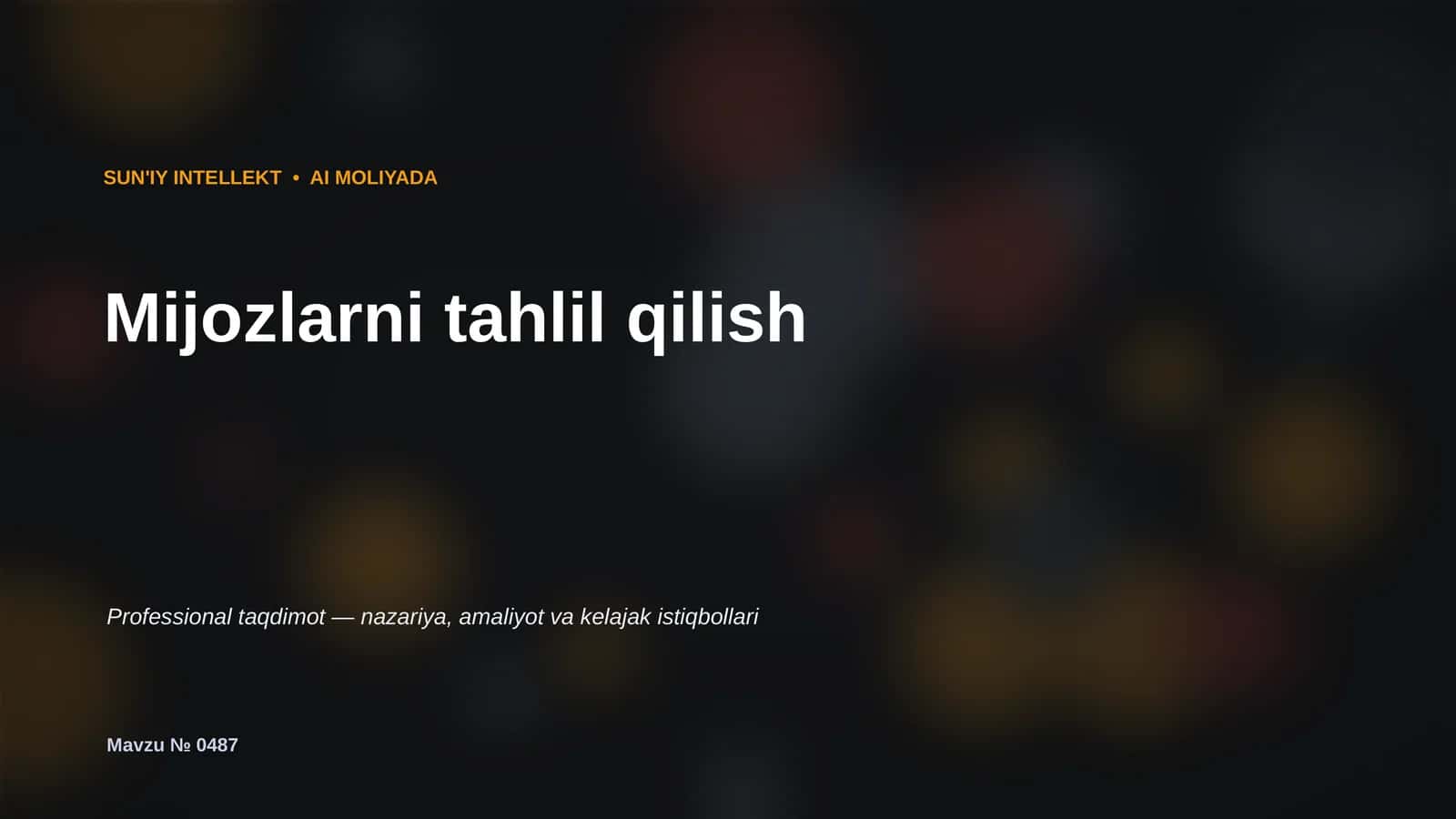 SUN'IY INTELLEKT • AI MOLIYADA