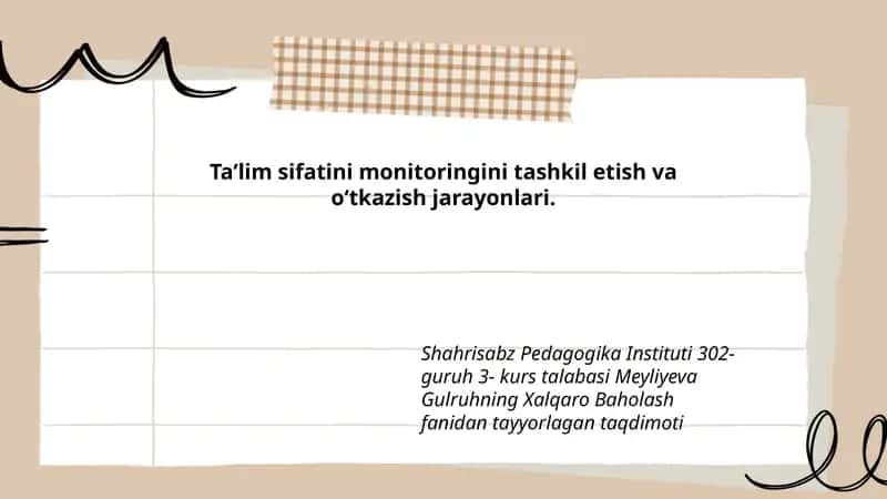 Xalqaro Baholash fanidan tayyorlagan taqdimoti