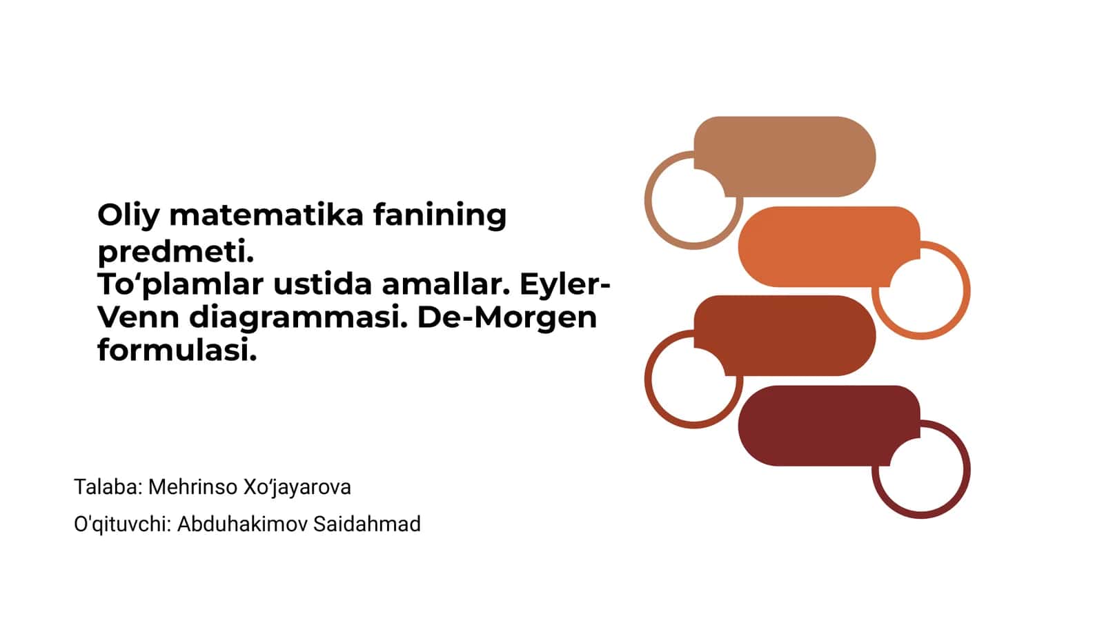 Oliy matematika fanining predmeti