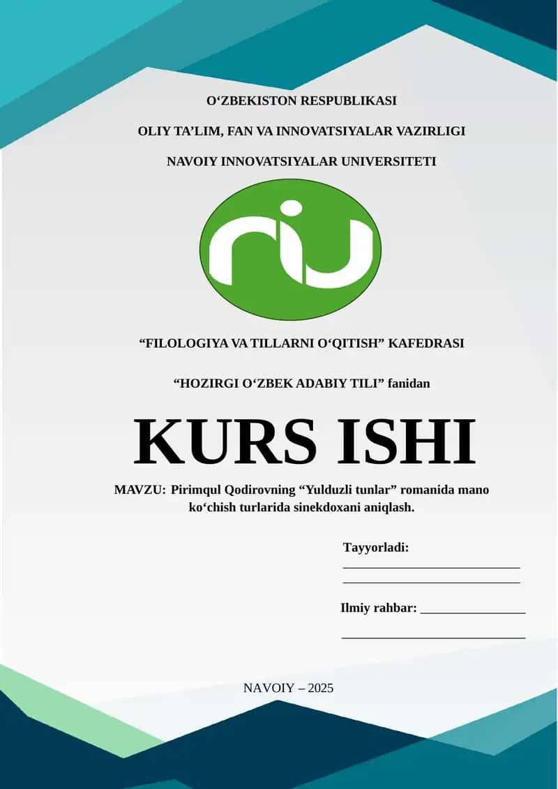 Pirimqul Qodirovning “Yulduzli tunlar” romanida mano koʻchish turlarida sinekdoxani aniqlash