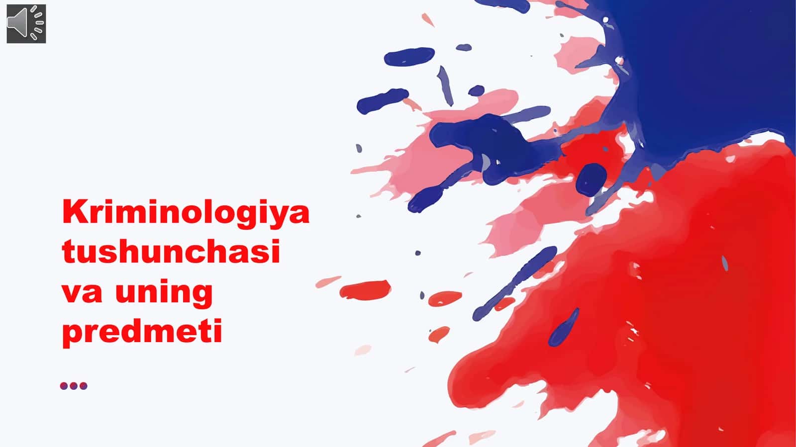 Kriminologiya tushunchasi va uning predmeti