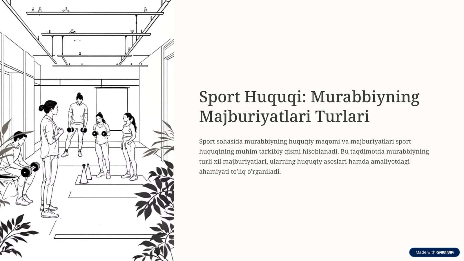 Sport Huquqi: Murabbiyning Majburiyatlari Turlari