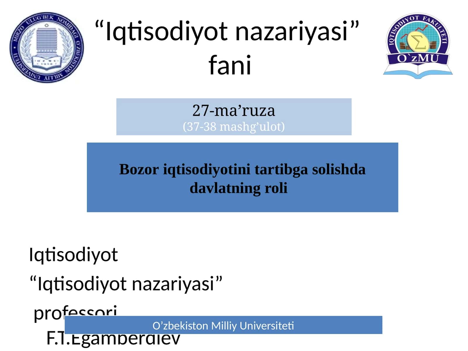 "Iqtisodiyot nazariyasi"