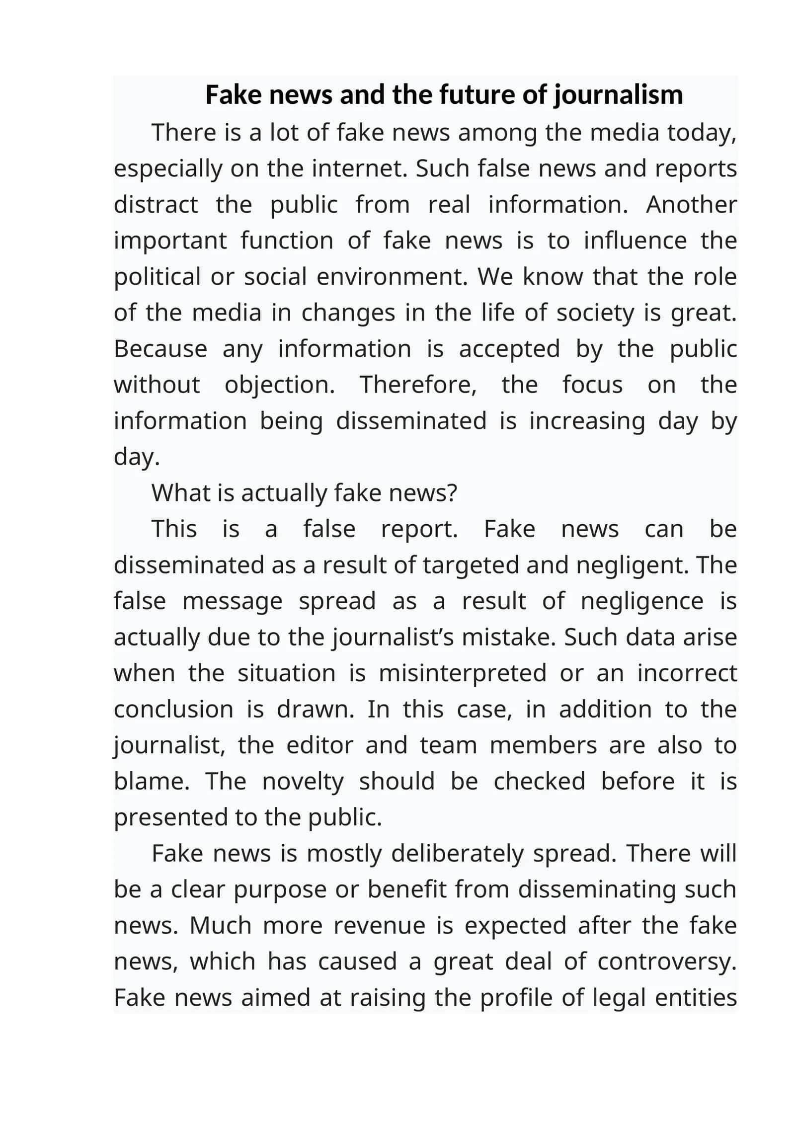 Fake news and the future of journalism