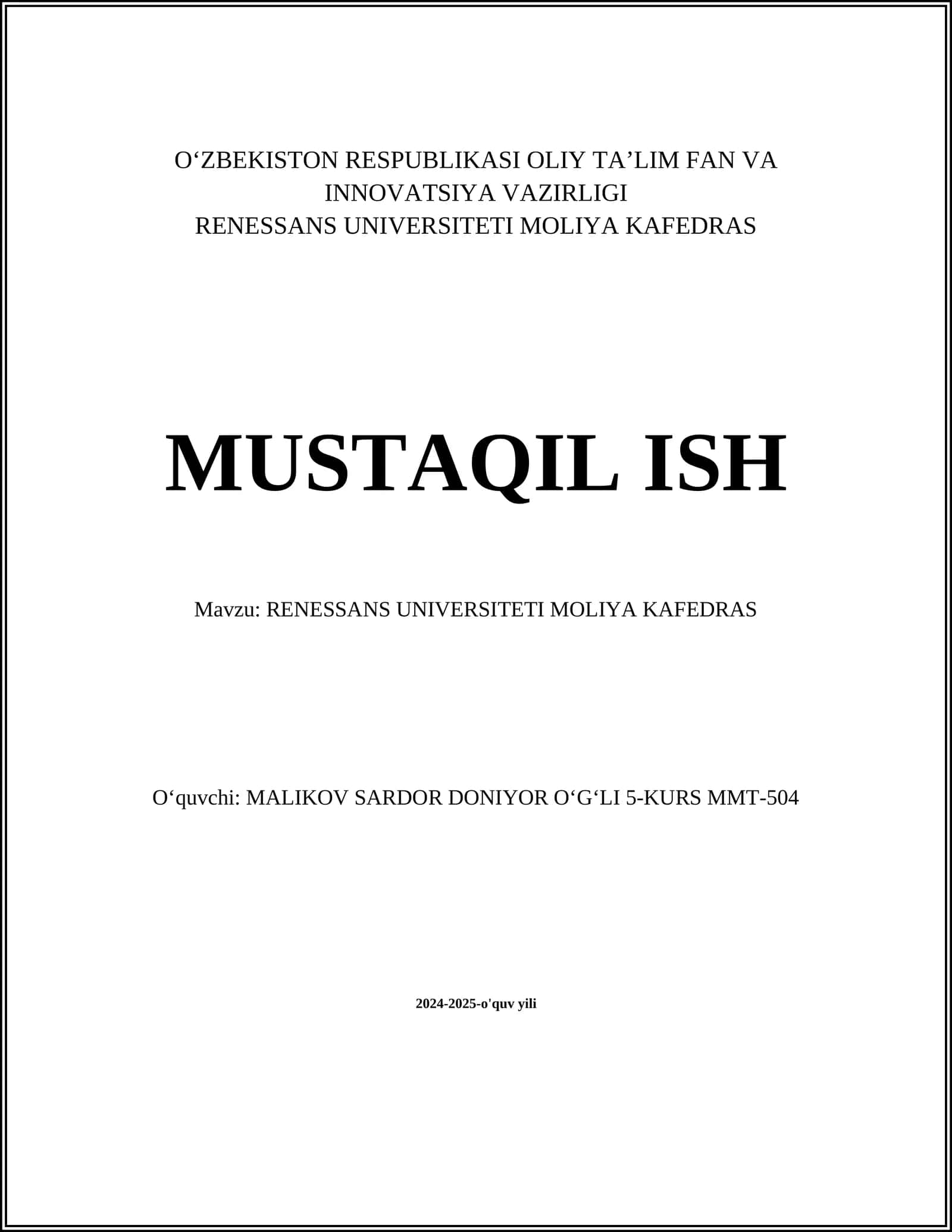 Moliyaviy hisobotlar