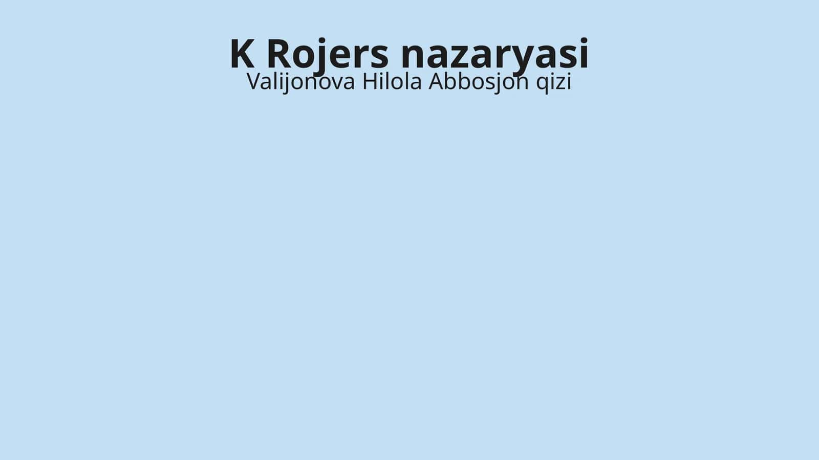 K Rojers nazaryasi