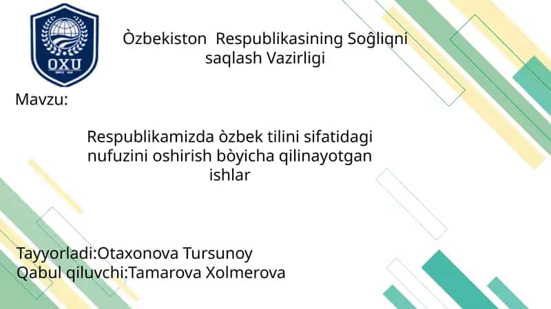 Davlat siyosati va qonunchilik sohasidagi ishlar