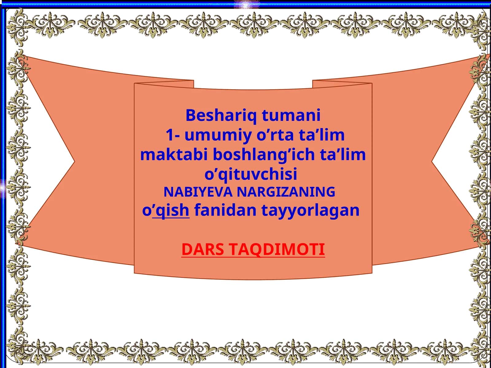 "Gunafsha" mavzusida tayyorlangan dars taqdimoti