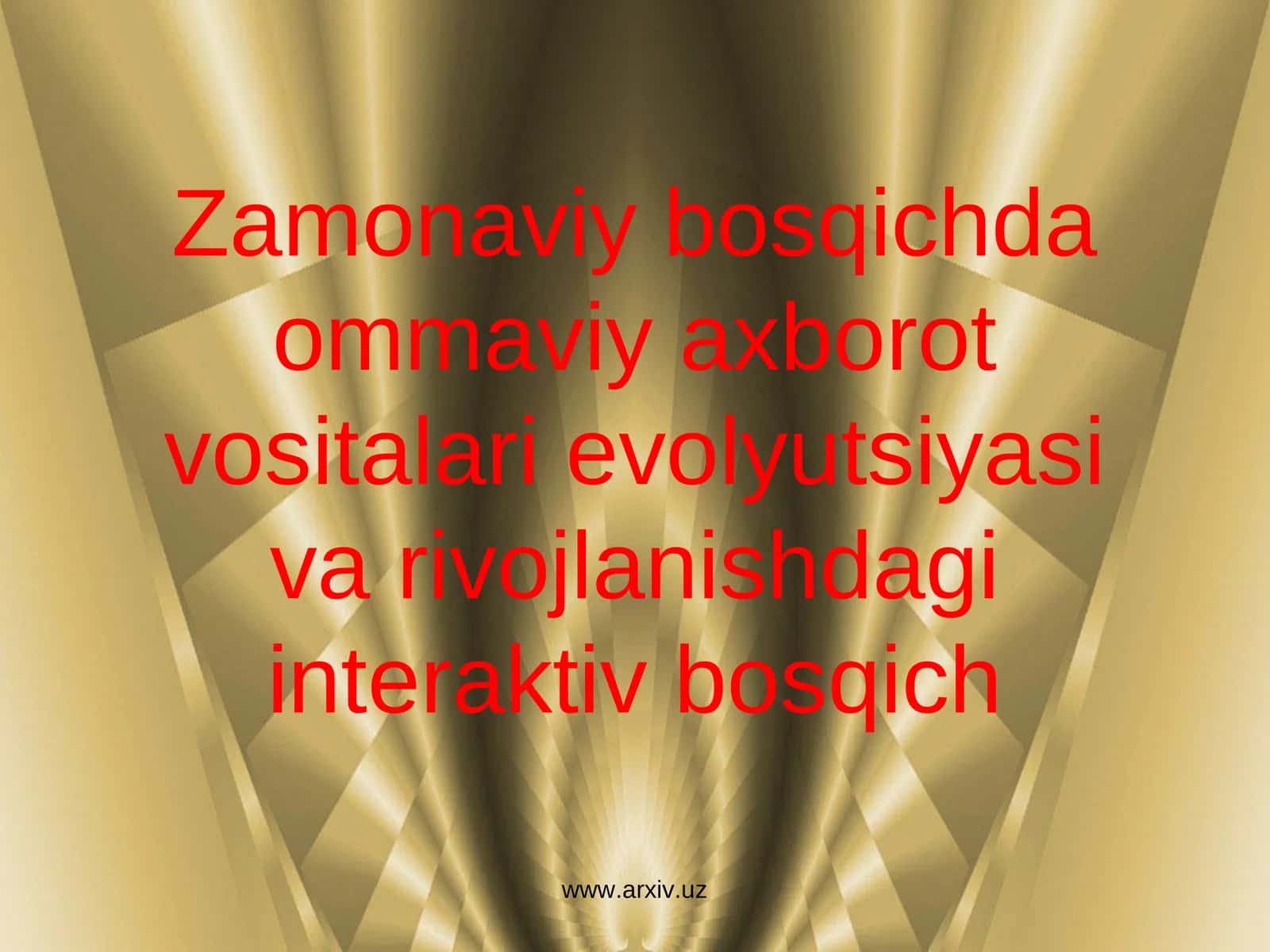 Zamonaviy bosqichda ommaviy axborot vositalari evolyutsiyasi va rivojlanishdagi interaktiv bosqich