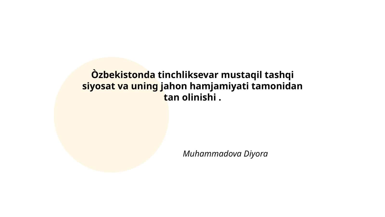 Mustaqil tashqi siyosatning mohiyati