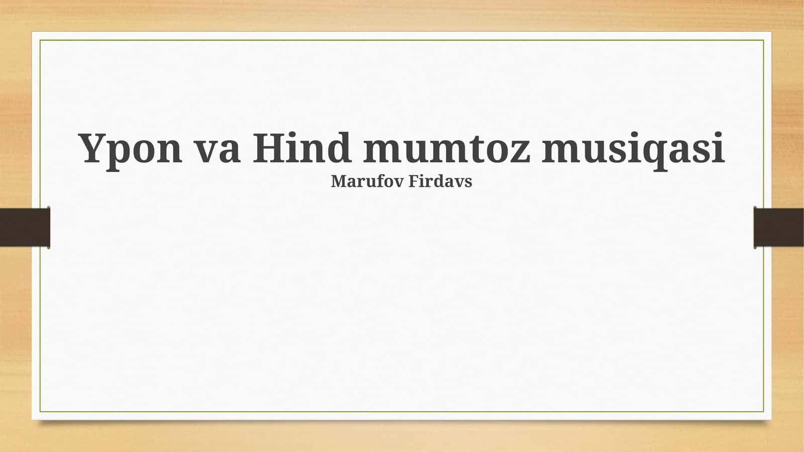 Ypon va Hind mumtoz musiqasi