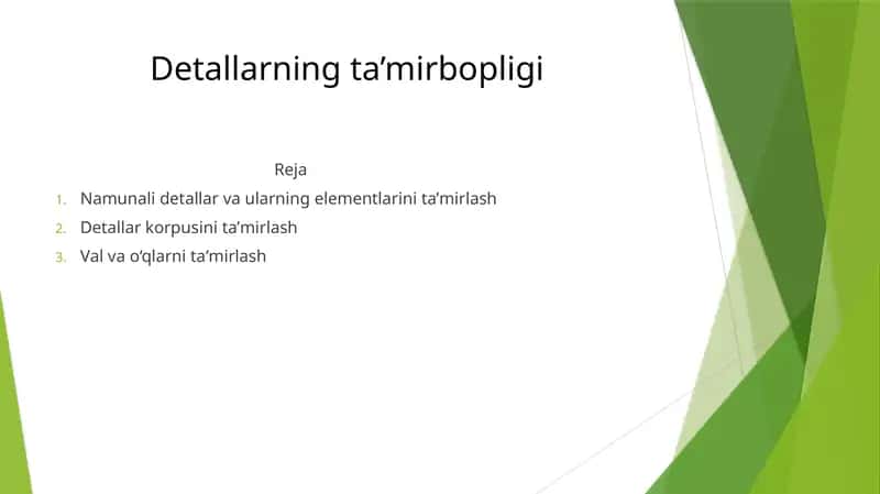 Detallarning ta’mirbopligi