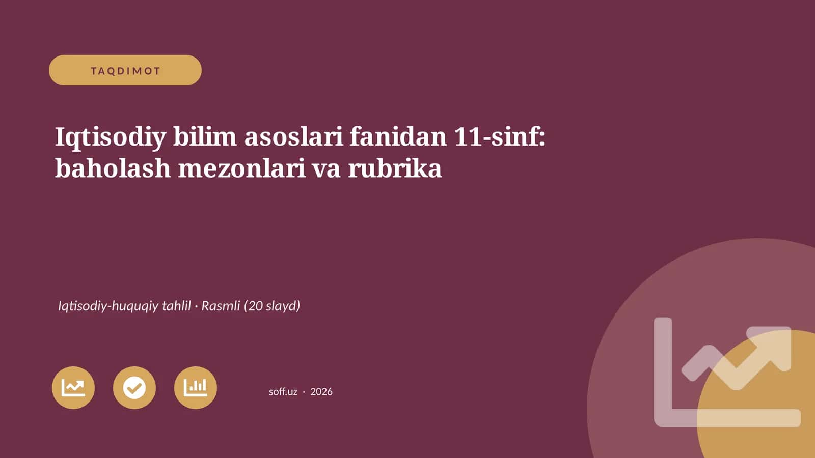 Iqtisodiy bilim asoslari fanidan 11-sinf: baholash mezonlari va rubrika