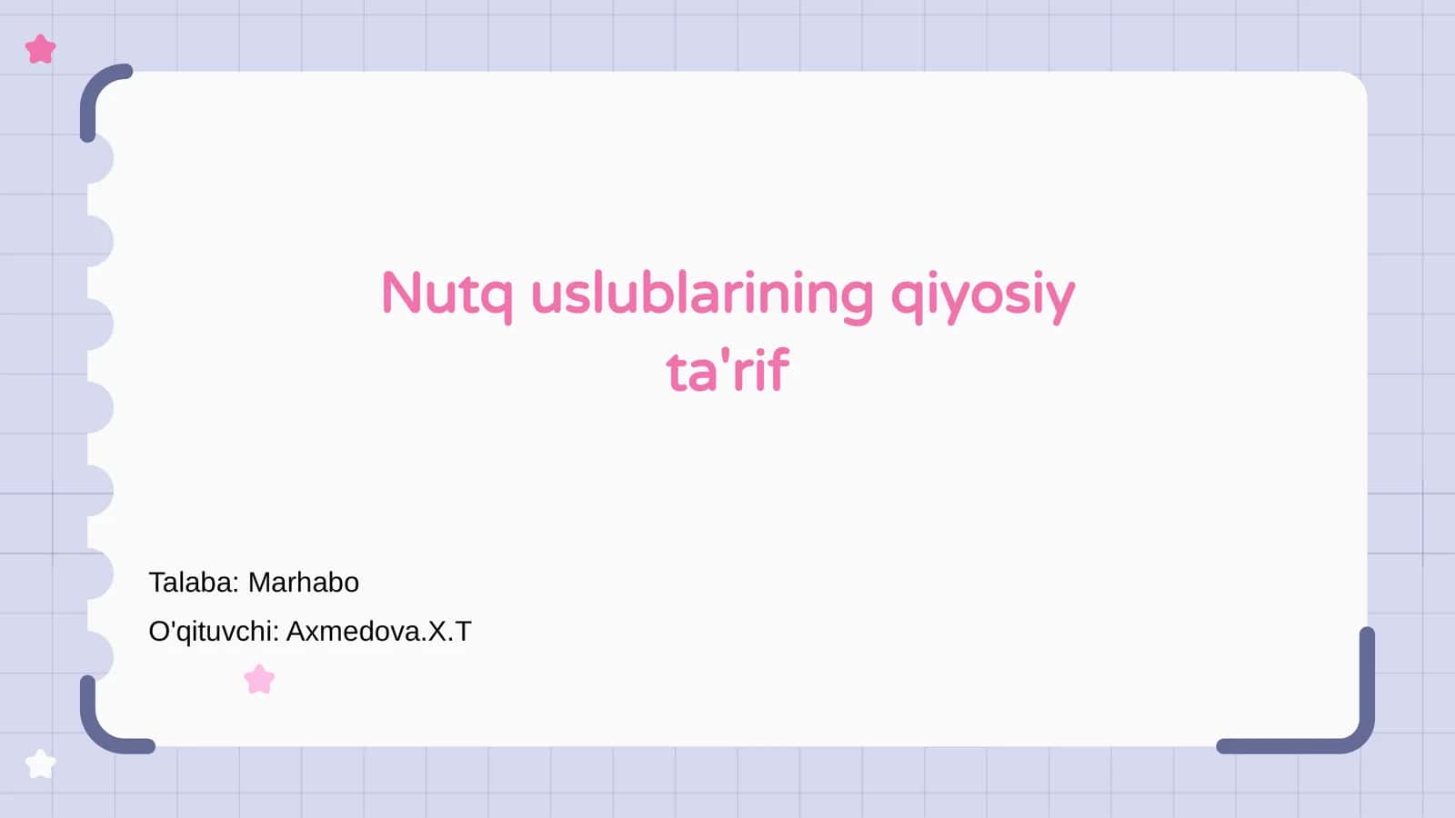 Nutq uslublarining qiyosiy ta'rif