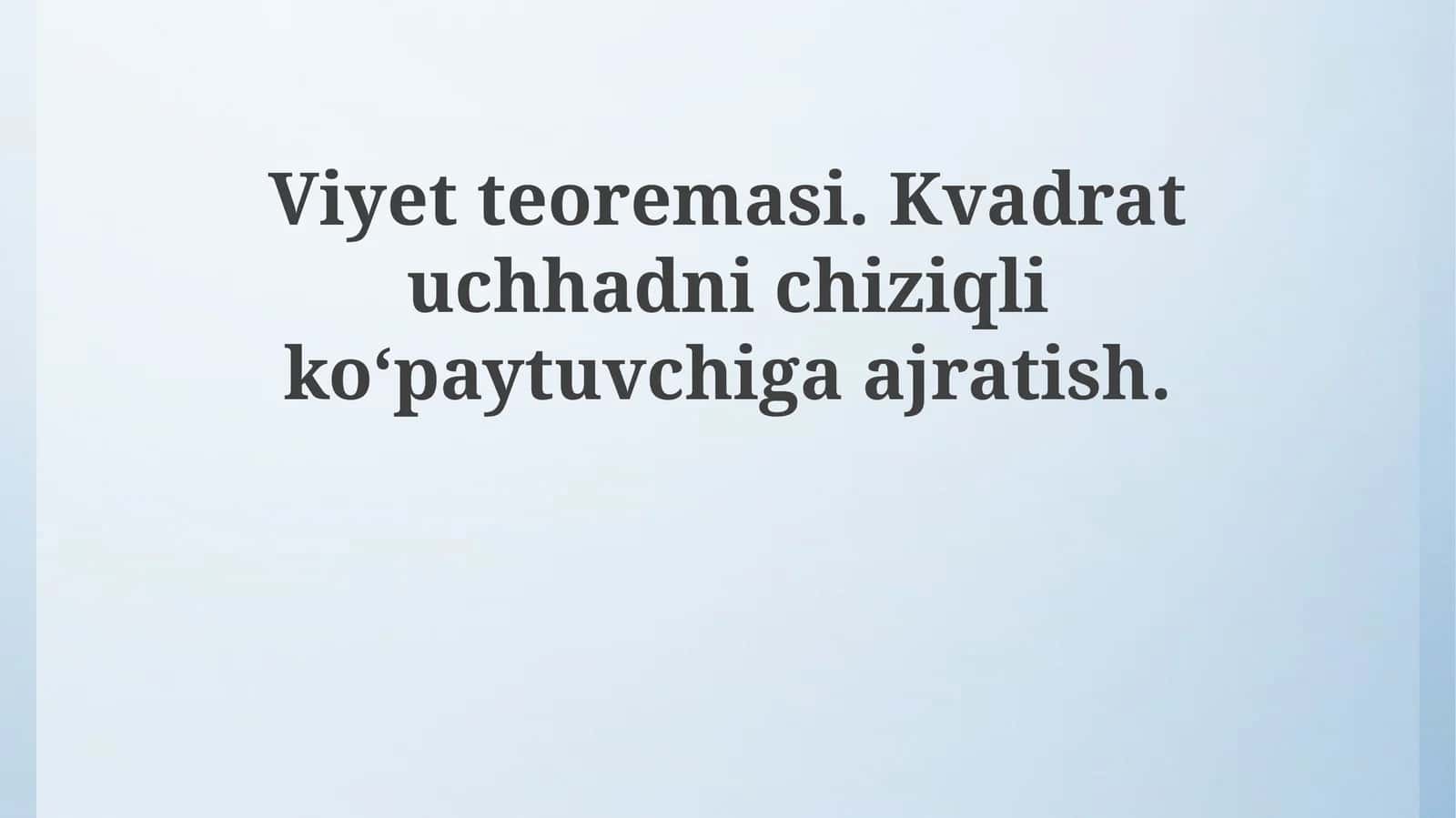 Viyet teoremasi