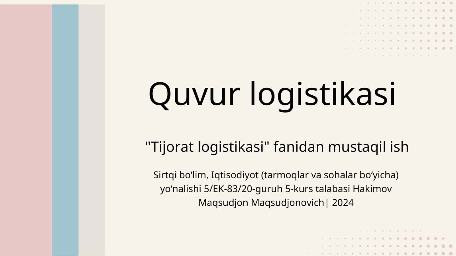 Quvur logistikasi