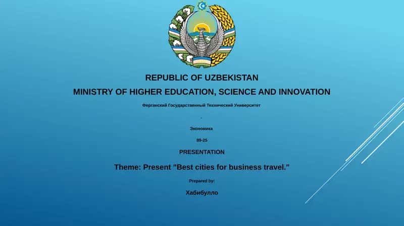 Present "Best cities for business travel."