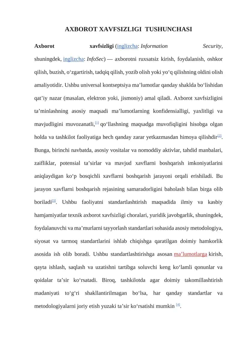 Axborot xavfsizligi
