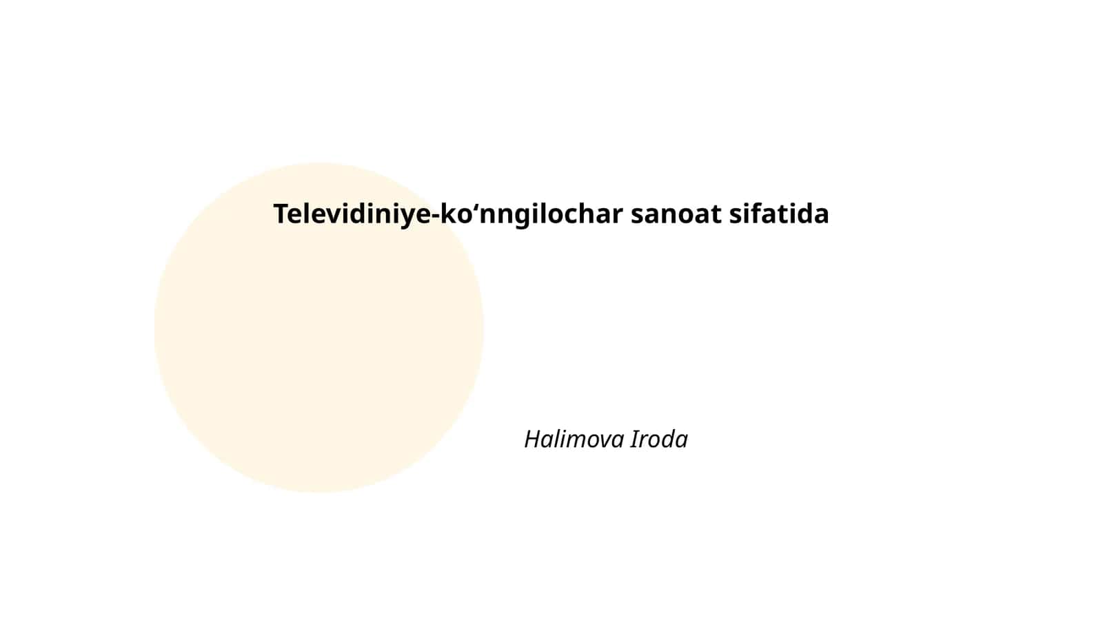 Televidiniye-koʻnngilochar sanoat sifatida