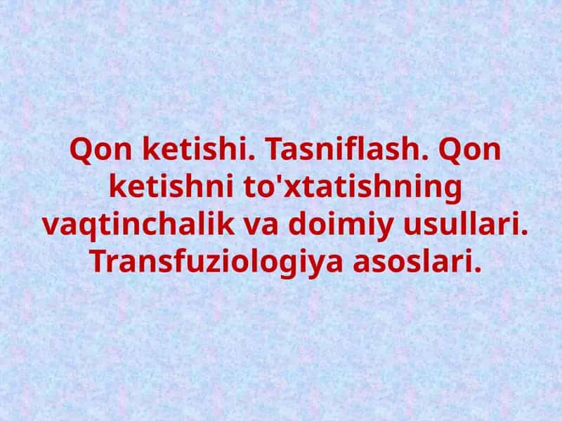 Qon ketishi