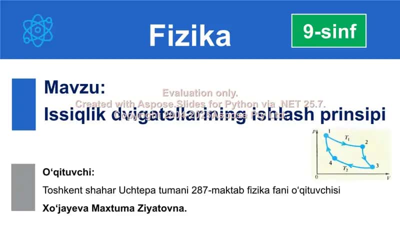 Issiqlik dvigatellarining ishlash prinsipi