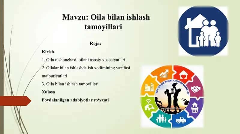 Oila bilan ishlash tamoyillari