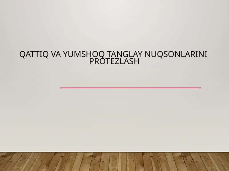 Tanglay nuqsonlarini protezlash
