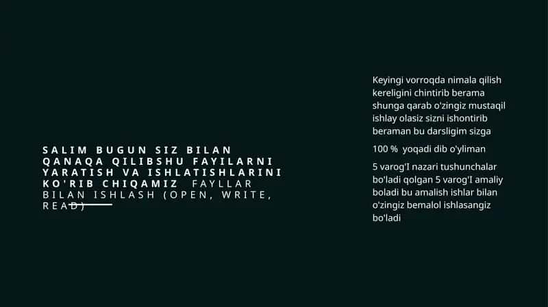Fayllar bilan ishlash
