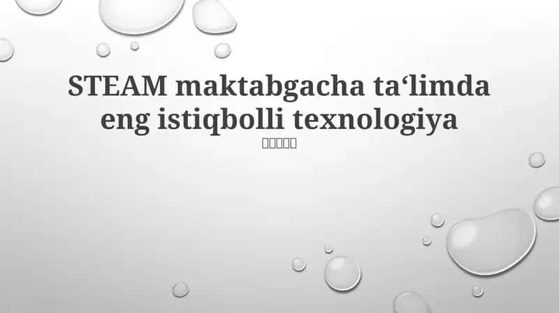 Steam maktabgacha ta‘lim